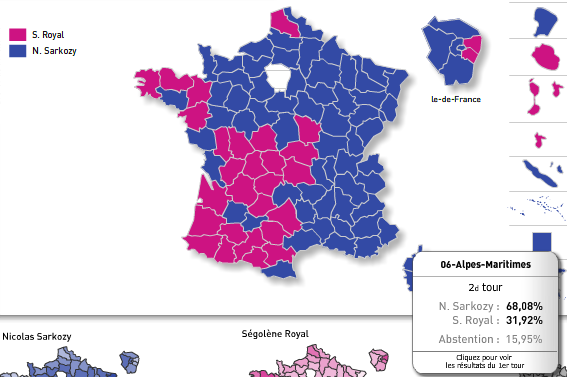 Breakdown of the vote by department