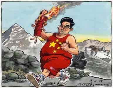 The Dalai Lama olympic torch