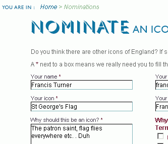 Nominate Flag of St George